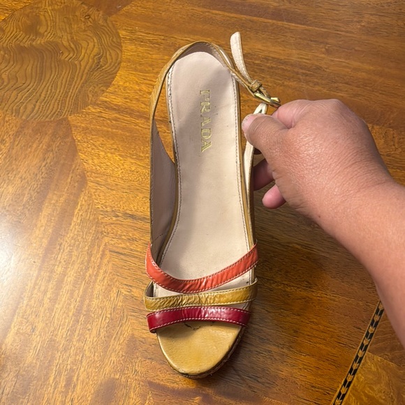 Prada Red and Orange Sandals with Braided Detail - Picture 1 of 4